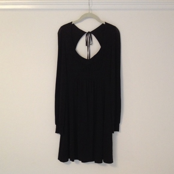 BCBG Black Long Sleeve Babydoll Dress