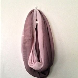 Pink and Beige Chiffon Infinity Scarf