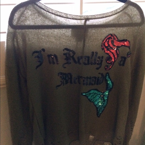 Wild fox mermaid sheer sweater