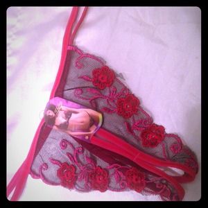 Sexy Roses Crotchless Thongs sz Small