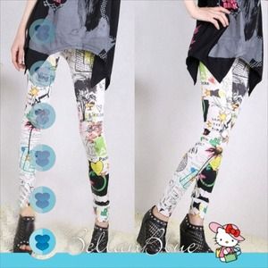 Pants - 🎉HPx4🎉- The FUN with GRAFFITI leggings Pants - 🎉HPx4🎉- The FUN with GRAFFITI leggings