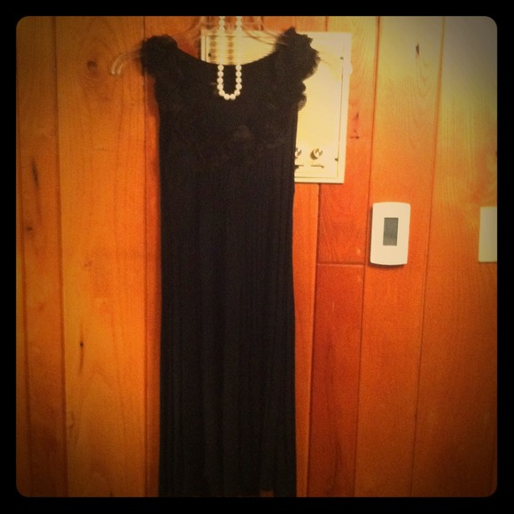 Black Flower Cocktail Dress