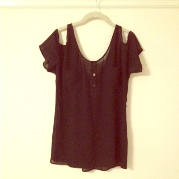 Sheer black cutout top