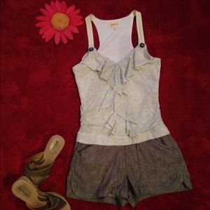 Bundled with razor back capris and crochet top