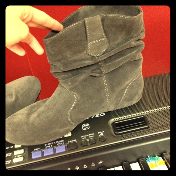 Gray short booties