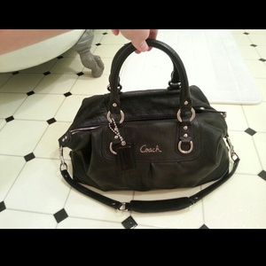 Authentic Coach Black Leather Ashley Purse