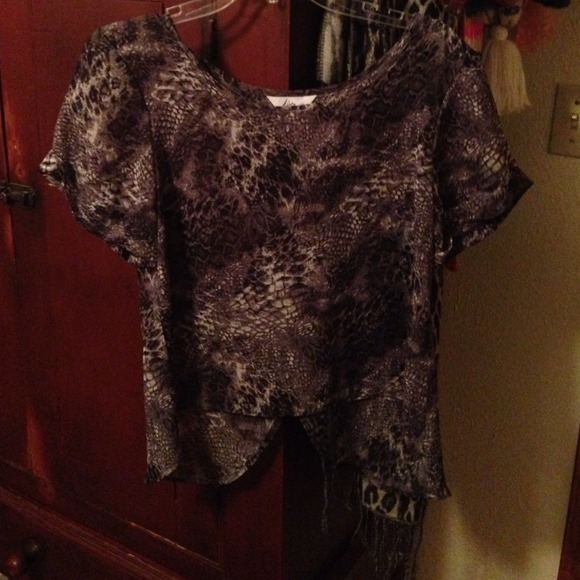 Dark animal print top!