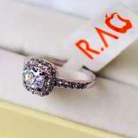18K White GP Crystal Ring by RAG - Picture 2 of 4