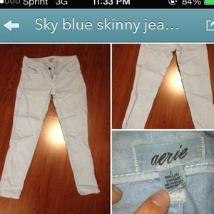 Sky blue skinny jeans from aerie