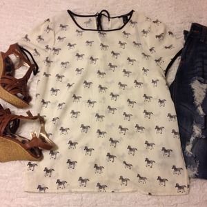 Forever 21 Zebra Animal Top