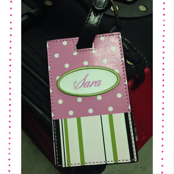 New Sara Leather Embroidered Luggage Tag!