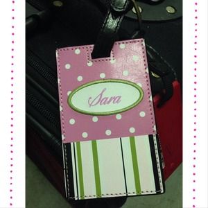 New Sara Leather Embroidered Luggage Tag!