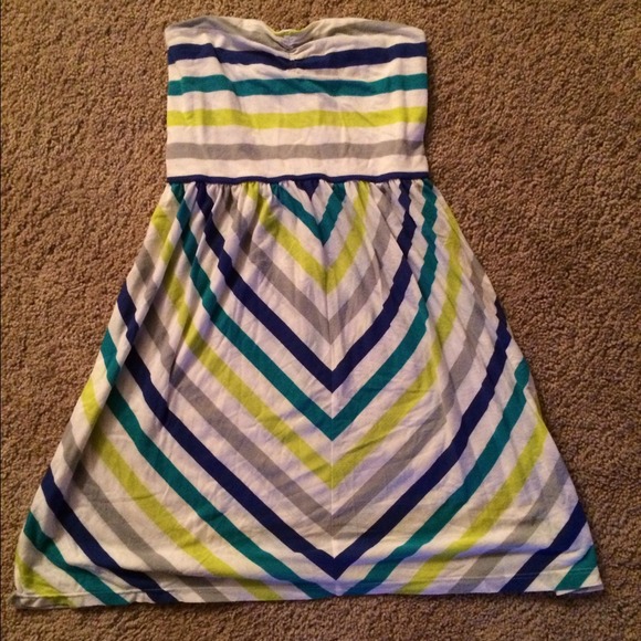 Colorful stripped tube dress