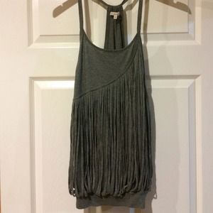 RACHEL ROY Grey Fringe Tank