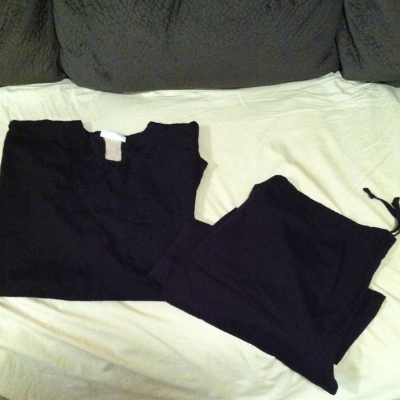 BUNDLE On HOLD Black Scrubs Set and 2 black pants