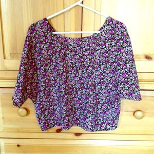 Silk Floral Butterfly Top