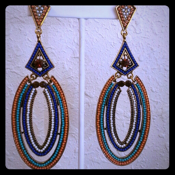 Super cute colored seed bead earrings