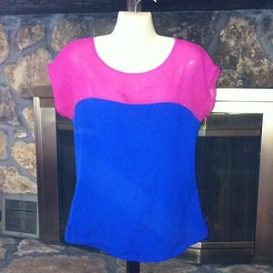 Blue and pink top size medium.