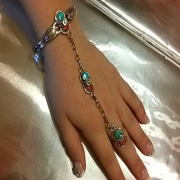 *Reserved* Silver and turquoise slave bracelet