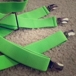 Lime Green Suspenders