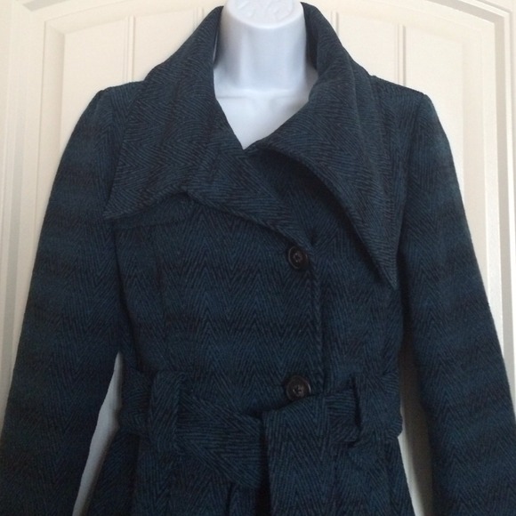 BUNDLEDJack by BB Dakota Abi Teal Herringbone Coat - Picture 3 of 4