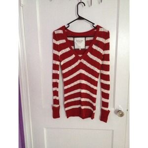Abercrombie & Fitch Red/White Striped Sweater