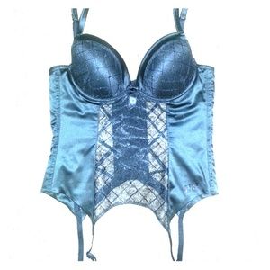 Sexy black satin lingerie