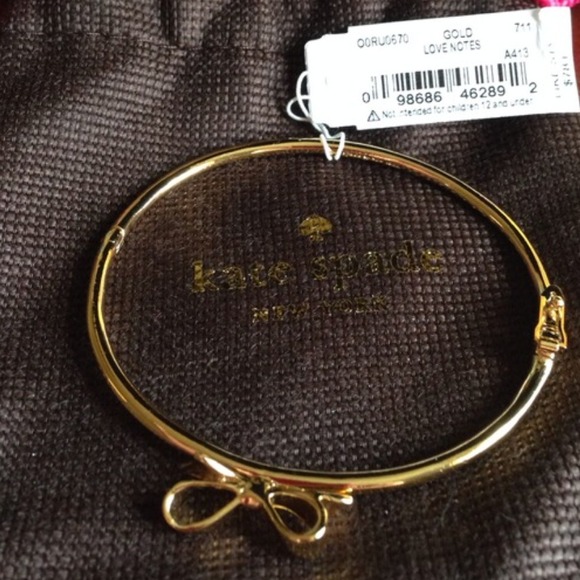 🎉HOST PICK🎉Kate Spade Love Notes gold bow bangle - Picture 4 of 4