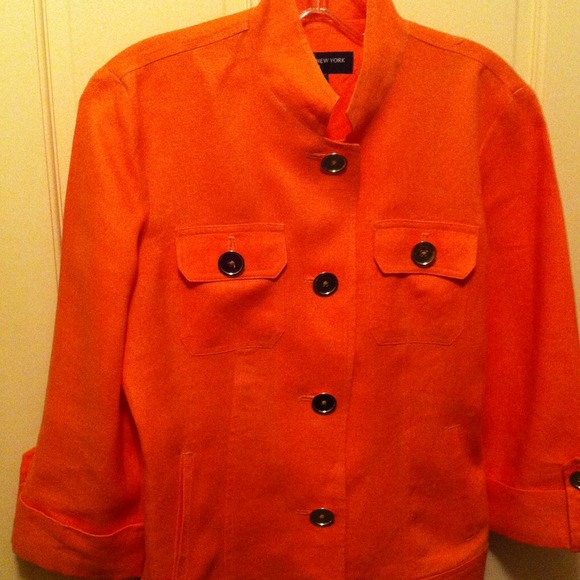 Orange linen jacket