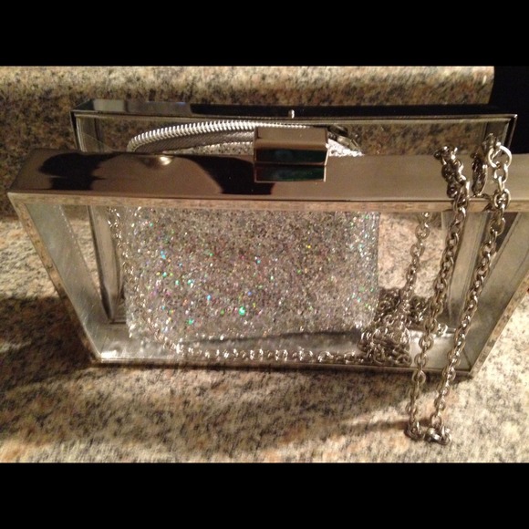Clear and silver  Nastygal clutch