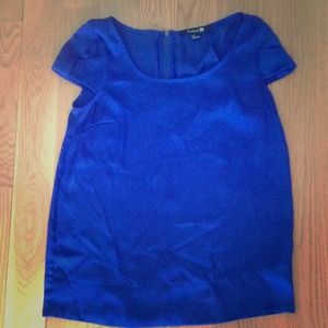 Royal blue satin blouse!