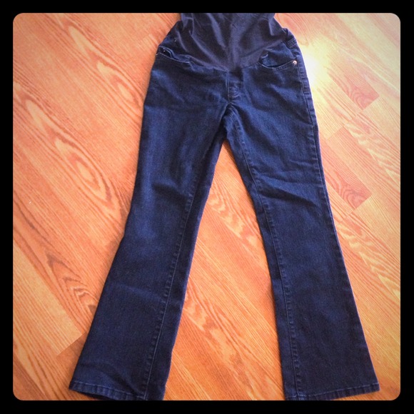 MATERNITY- dark jeans with stretch tummy panel