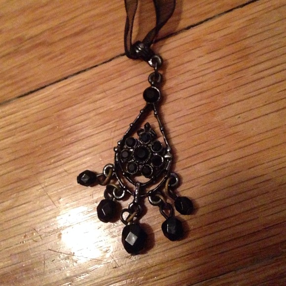 Black beaded necklace