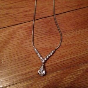Rhinestone teardrop necklace