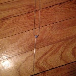 Blue rhinestone necklace with ext chain