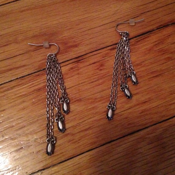 Silver chain earrings