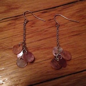 Pink drop earrings