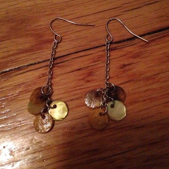 Yellow/brown drop earrings