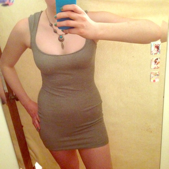 Striped, american apparel open back dress