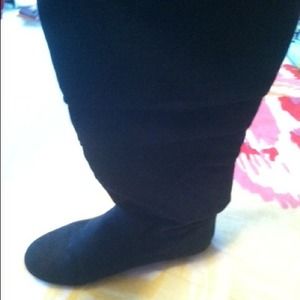 Black suede boots