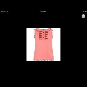 Lipsy Red Sleeveless Scalloped Edge Top