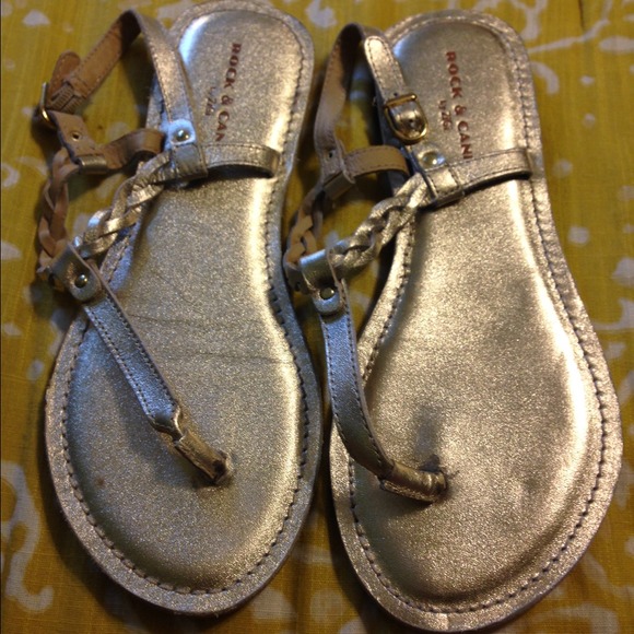 Gold sparkly sandals