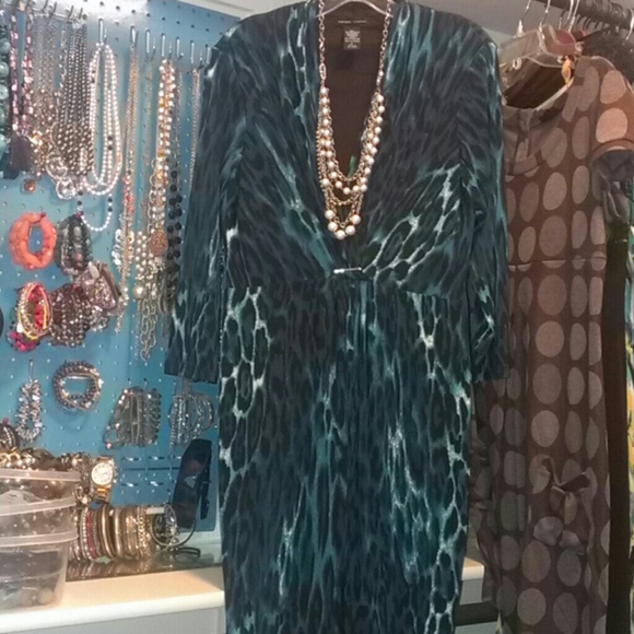 Turquoise Leopard Print dress