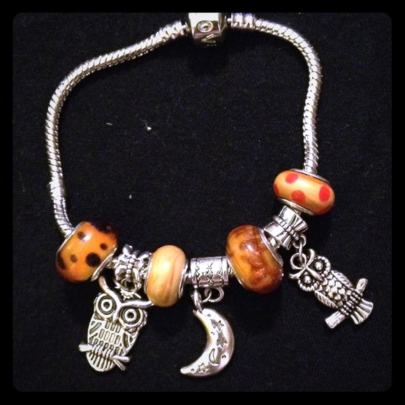 Owl and moon bracelet