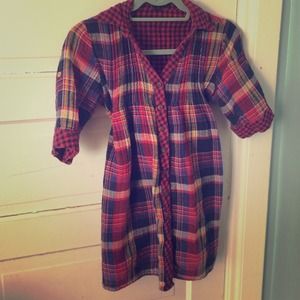 Flannel mid thigh top