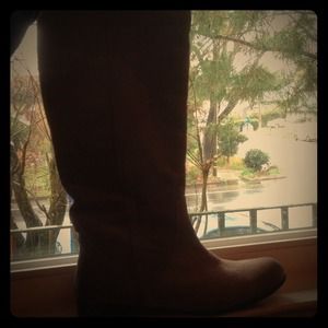 UO suede taupe riding boots