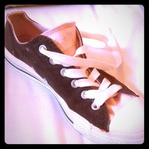 Pink and Brown converse low tops