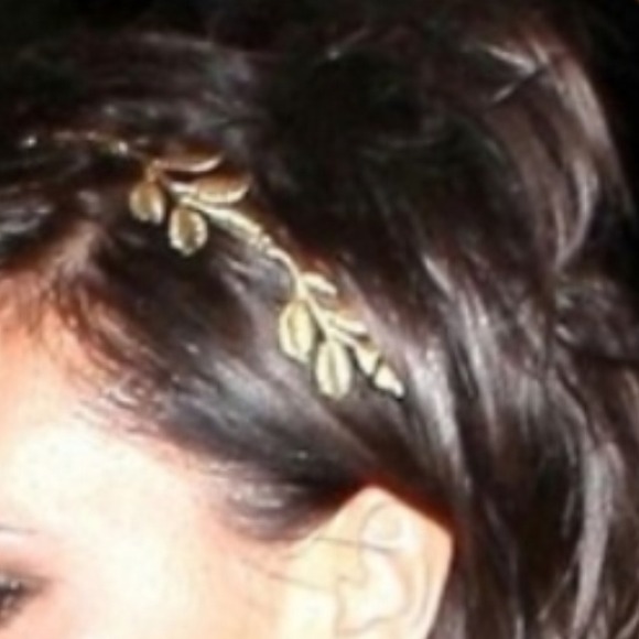 Gold tone leaf hair or head band