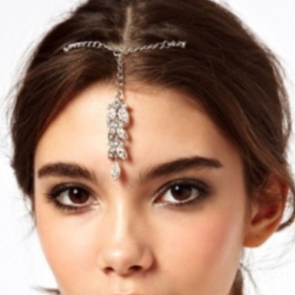 Crystal studded hair jewelry