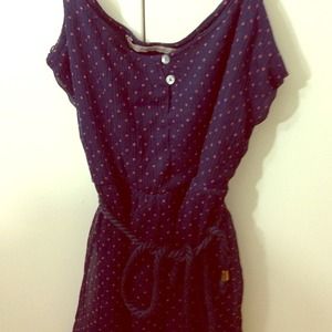 Zara dark blue poka dots dress